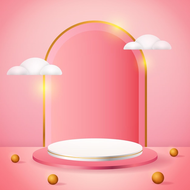 3d-product weergeven roze podium