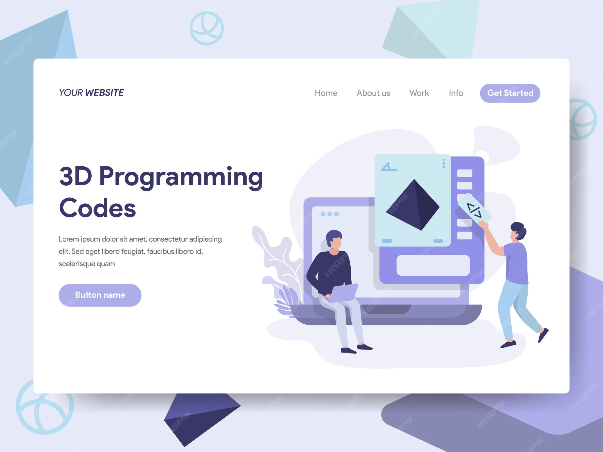 Premium Vector | 3d programming codes illustration