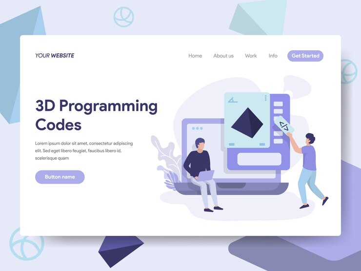 Premium Vector | 3d programming codes illustration