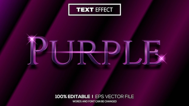 3D purple text effect Editable text effect