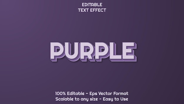 3d purple text effect editable text style