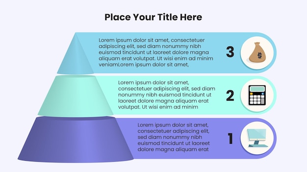 Icone e modello di infografica finanziaria piramide 3d