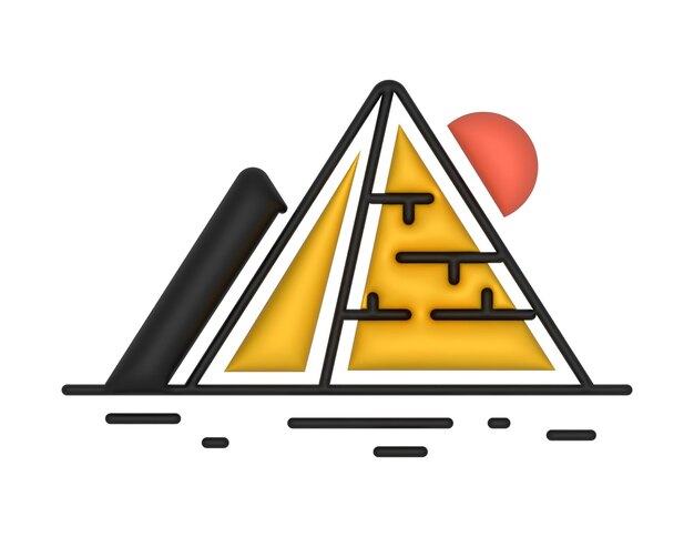 3d pyramid illustration vector design