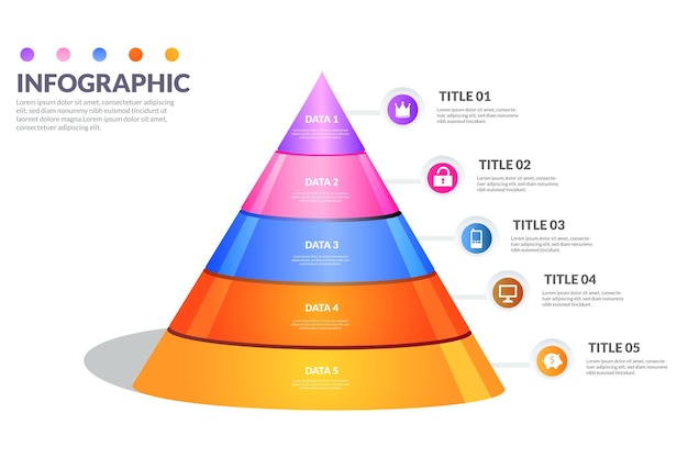 Вектор 3d пирамида инфографический шаблон для бизнес-образования веб-дизайн баннеры брошюры флаеры диа