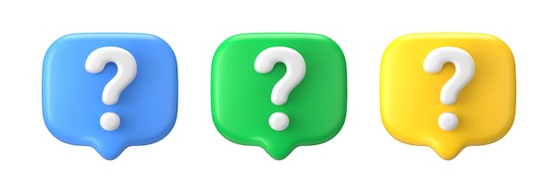 3d вопросительный знак Пузырь спрашивает иконку FAQ