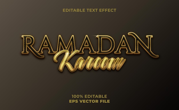 Modello di effetto testo ramadan kareem 3d