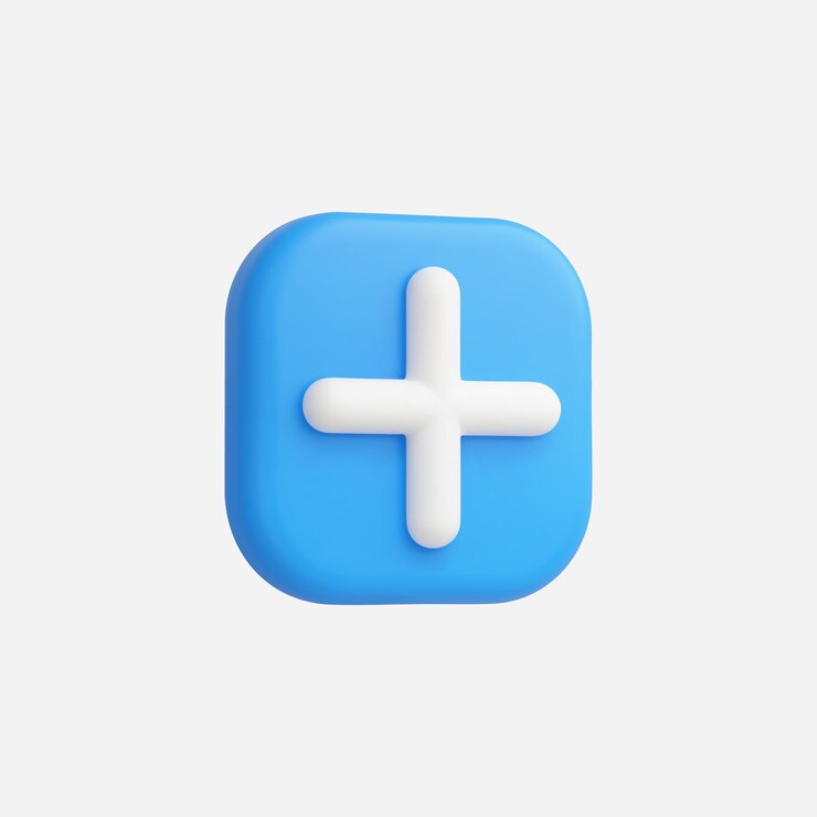 Vector 3d realistic add button vector illustration
