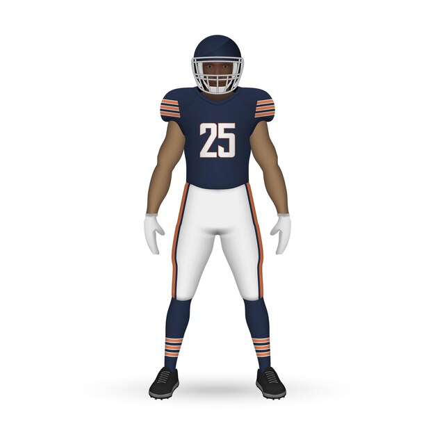 Vector 3d realistic american football player