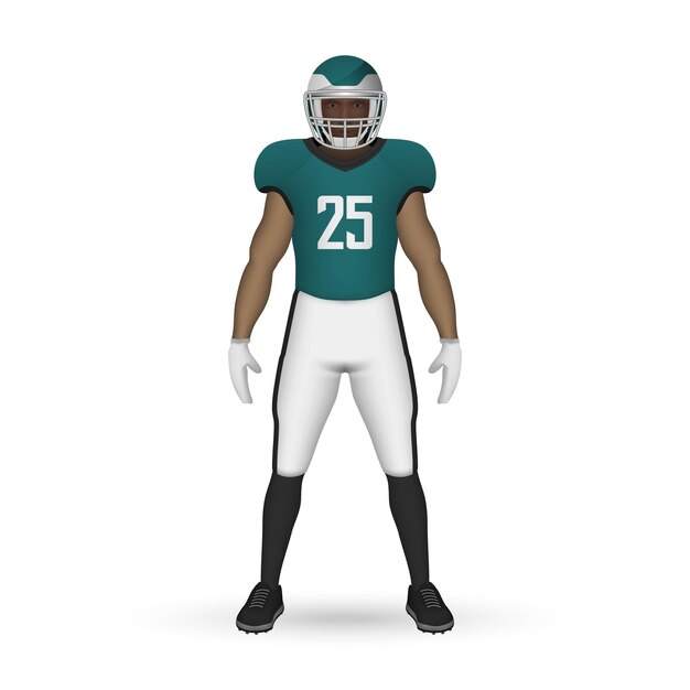 Vector 3d realistic american football player