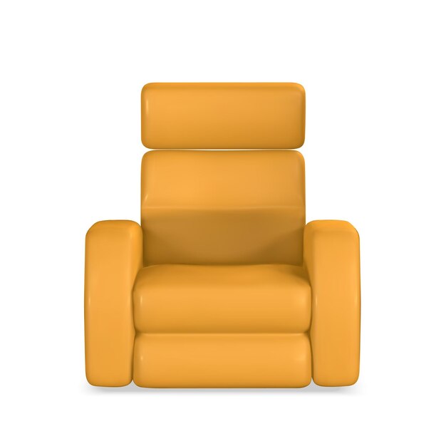 3d realistic Armchair with shadow in cartoon style Vector illustration