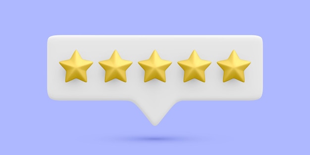 3d realistic bubble rating five stars for excellent services rating from customer product review quality customer feedback concept vector illustration