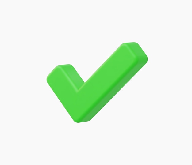 Vector 3d realistic check mark button vector illustration