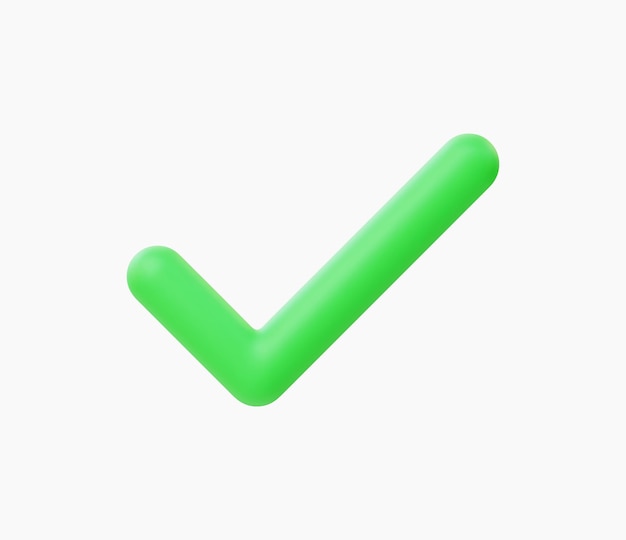 Vector 3d realistic check mark button vector illustration