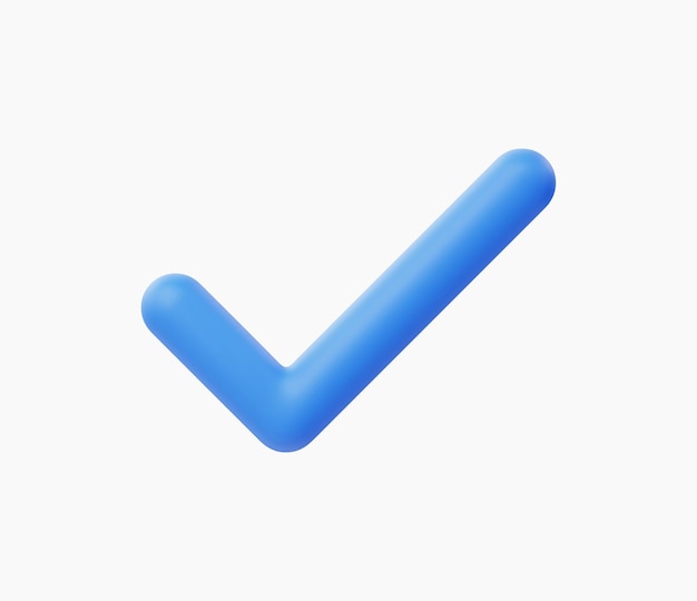 3d realistic check mark button vector illustration