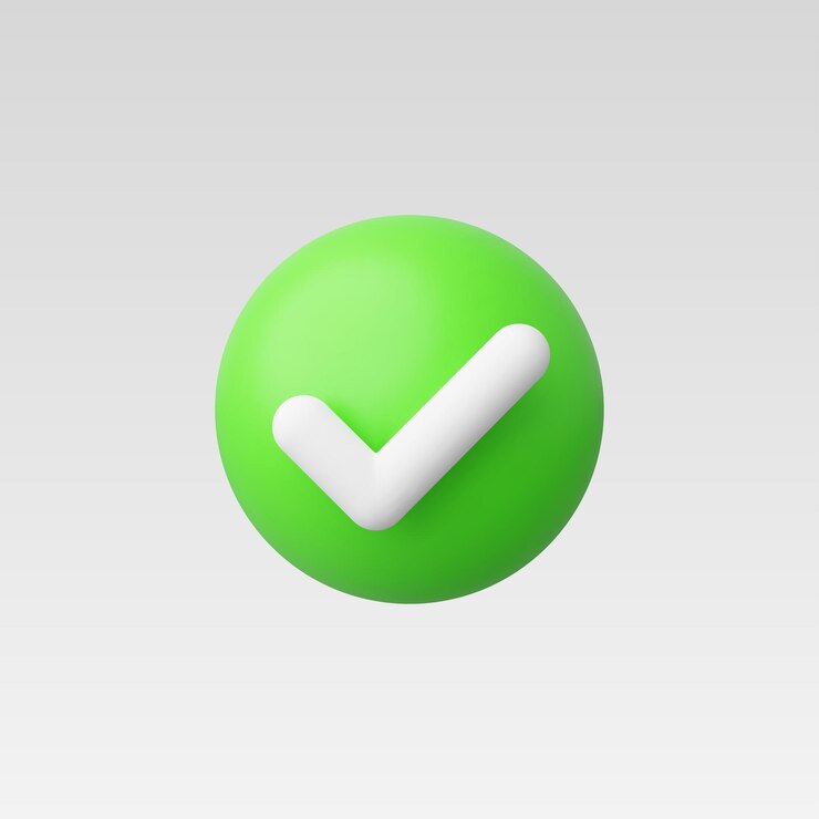 Vector 3d realistic check mark icon vector illustration