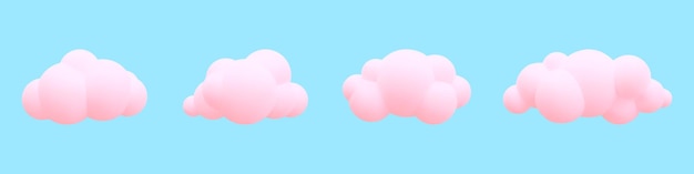 3d realistic clouds collection Vector illustration