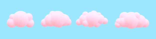 3d realistic clouds collection Vector illustration