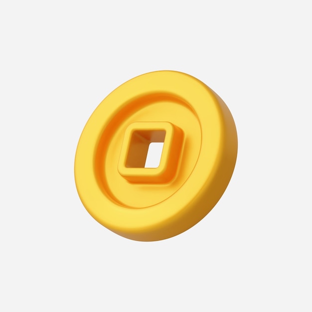 3d realistic coin icon vector illustration
