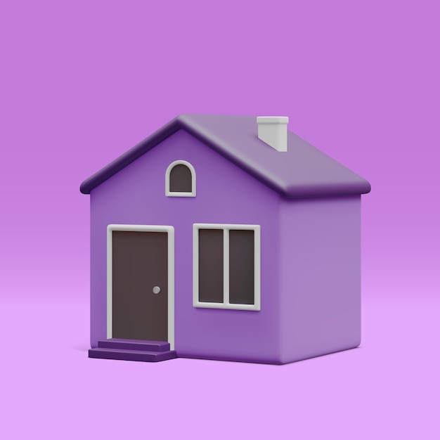 Vector 3d realistic cute home isolated on light background real estate mortgage loan concept house icon in cartoon minimal style vector illustration