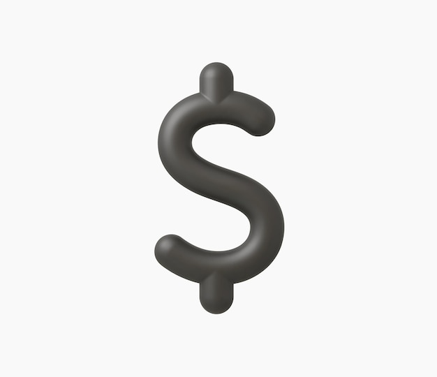 Vector 3d realistic dollar icon vector illustration