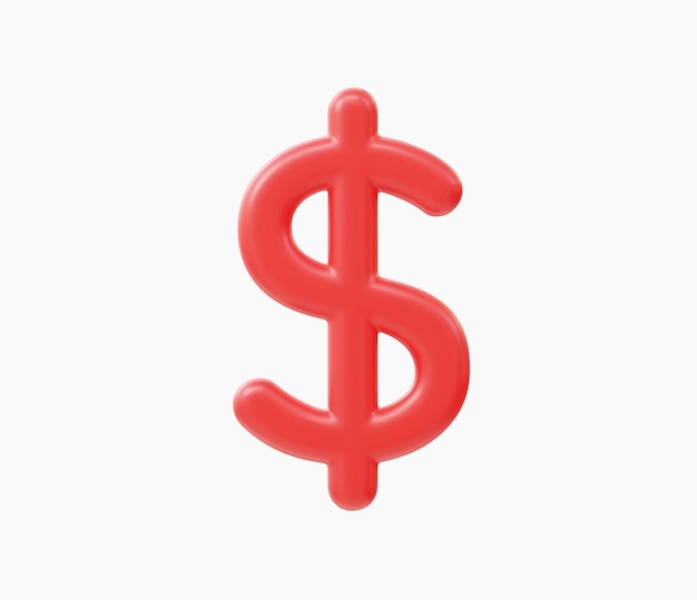 Vector 3d realistic dollar sign vector illustration