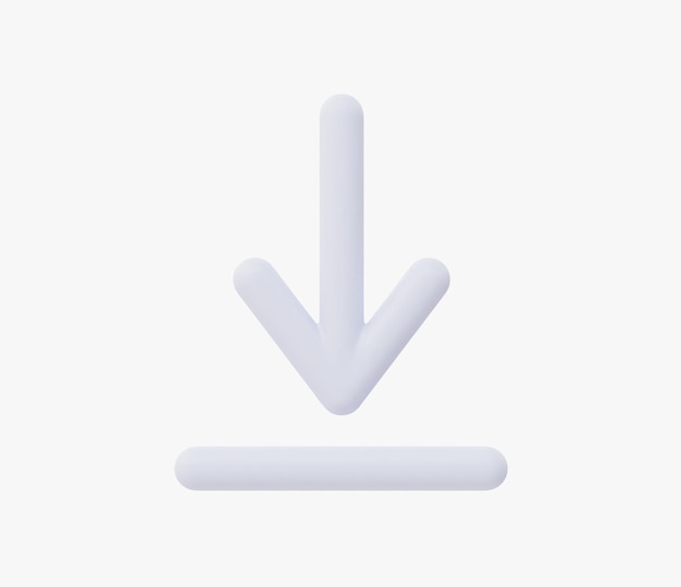 3D Realistic download button vector illustration