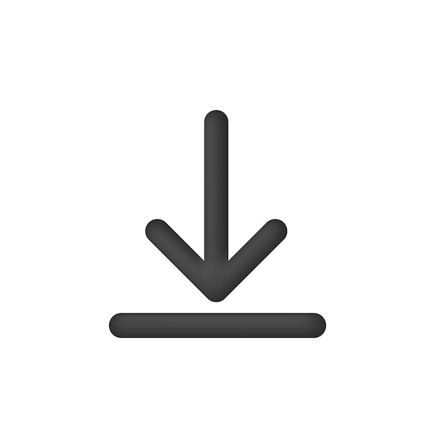 3d Realistic download button vector illustration