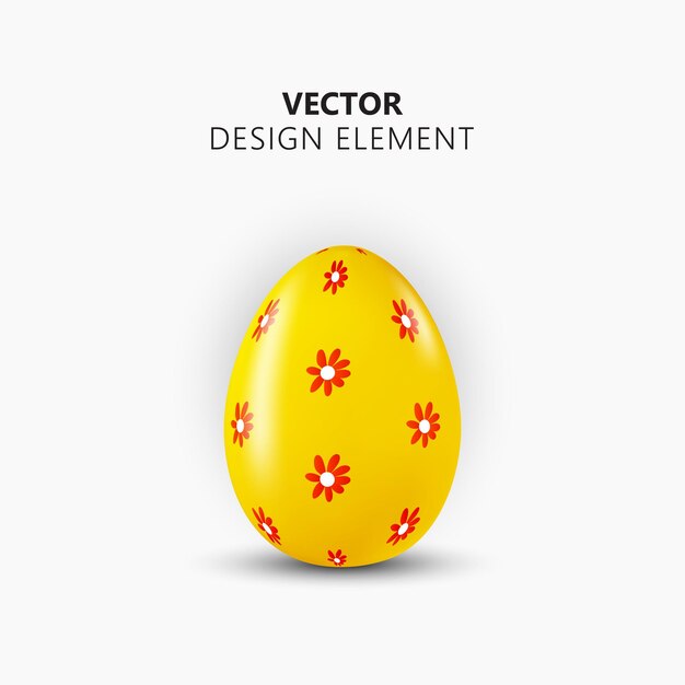 Uovo di pasqua realistico 3d. elemento di design di pasqua felice