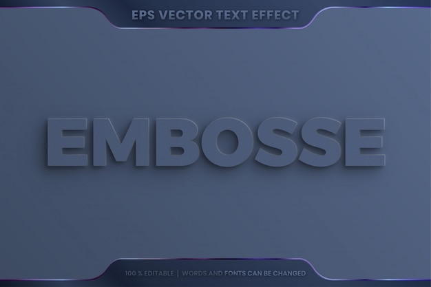 Vector 3d realistic elegant embossed text effect style editable