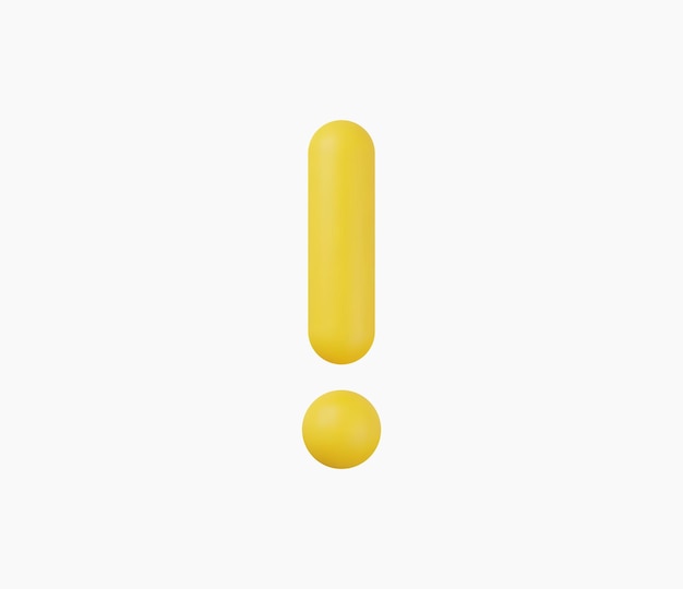 Vector 3d realistic exclamation mark vector illustration