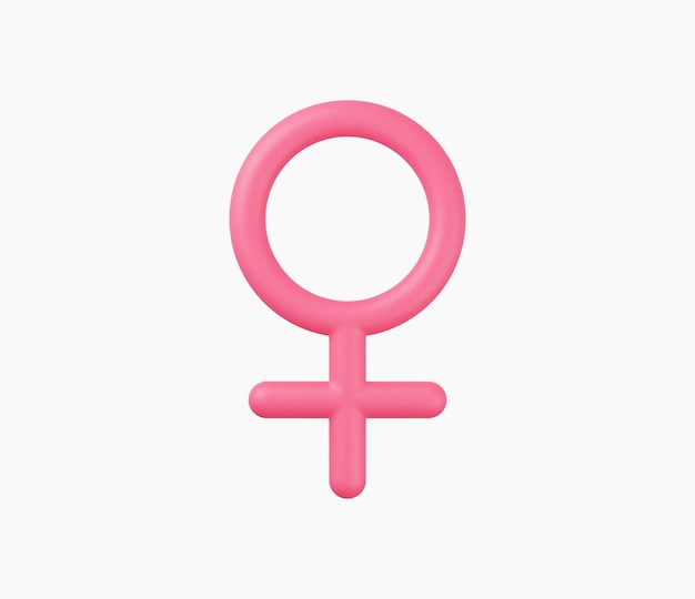 3d realistic female symbols vector illustration