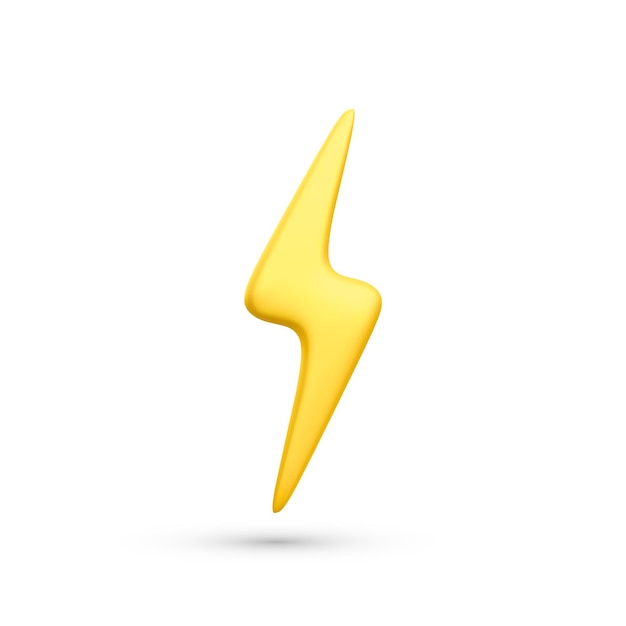 Vector 3d realistic flash lightning icon on white background vector illustration