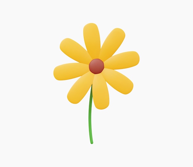 Illustrazione vettoriale dell'icona del fiore realistico 3d
