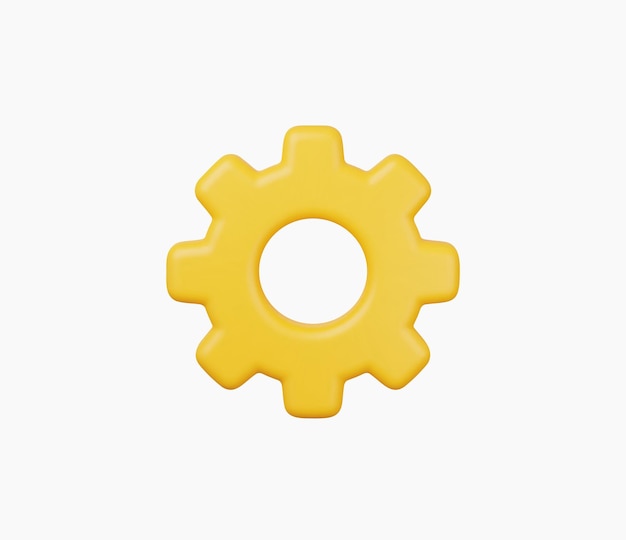 3d realistic gear icon vector illustration