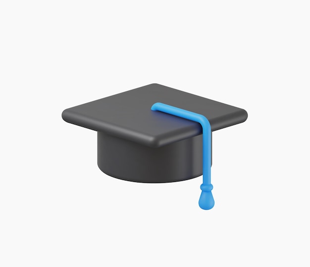 3d realistic graduation cap vector illustration