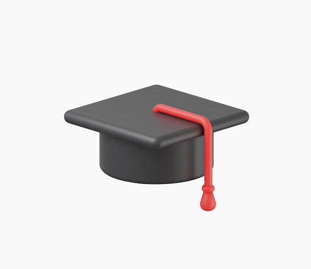 ベクトル 3dリアルな卒業帽のベクトル図