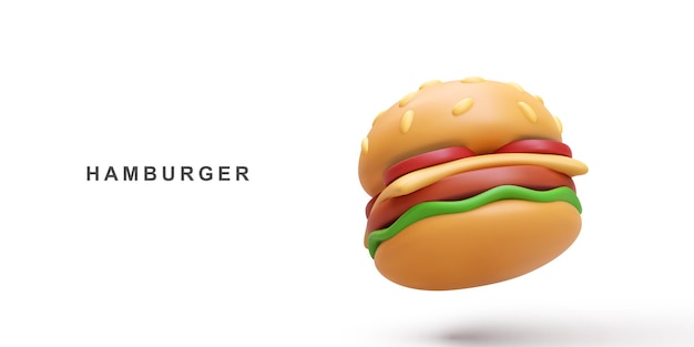 Vector 3d realistic hamburger