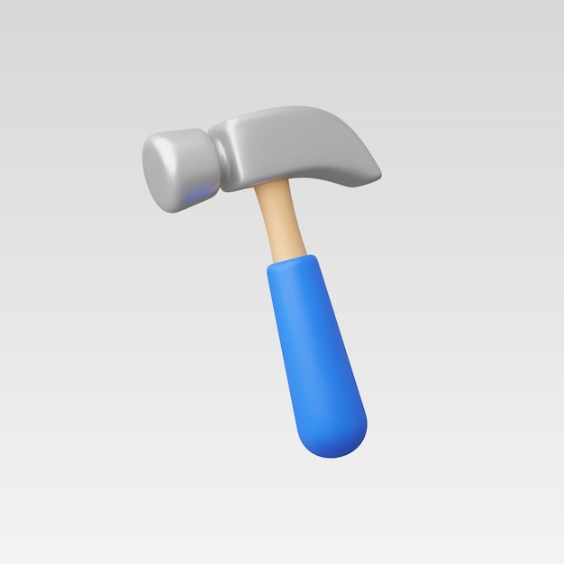 3d реалистичная векторная иллюстрация иконы молотка