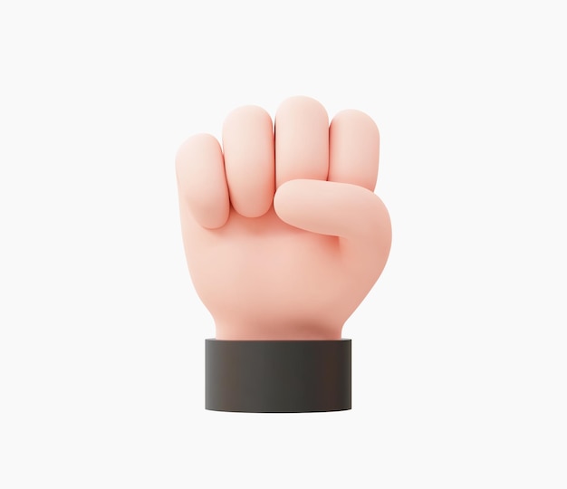 3d Realistic Hand fist up vector illustration