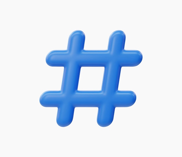 Vector 3d realistic hashtag symbol vector illustration