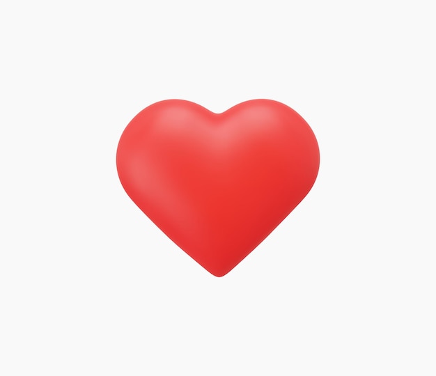 Vector 3d realistic heart or love icon vector illustrations