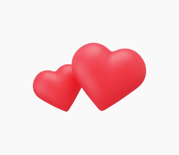 3d Realistic Heart or Love Icon vector illustrations