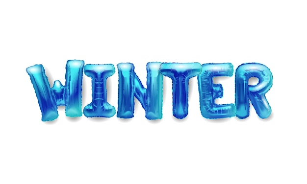 Palloncini di elio realistici 3d sotto forma di lettere inverno.
