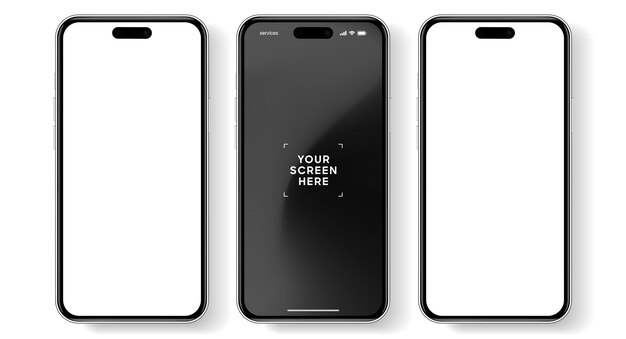 3d realistic high quality smartphone mockup with isolated background smart phone mockup collection