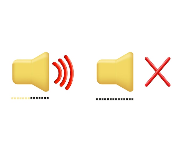 3d realistic icon sound vector volume mute