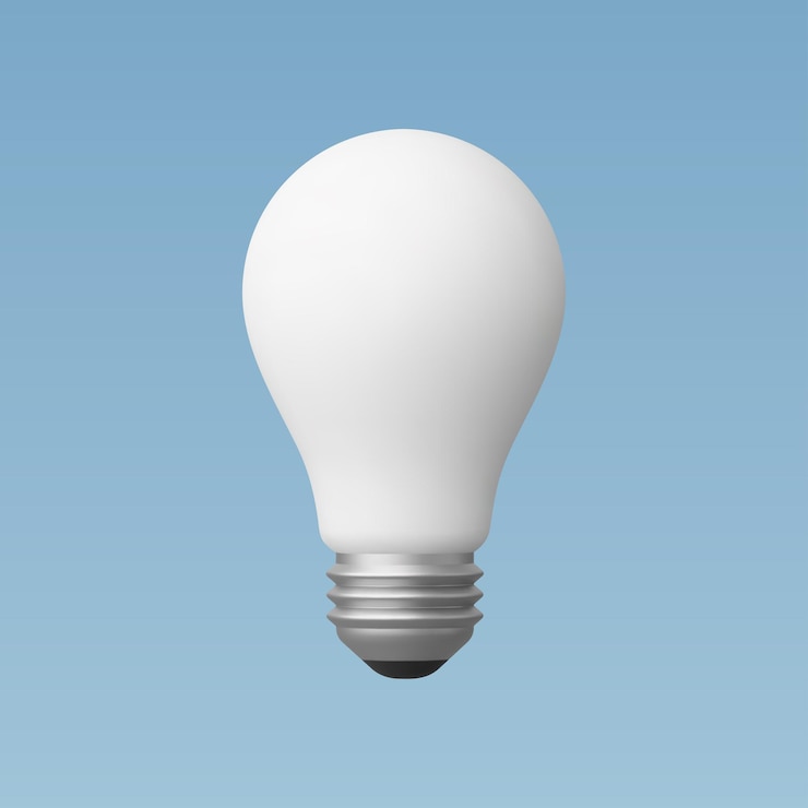Vector 3d realistic light bulb vector illustration