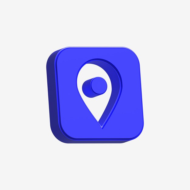 3d realistic location map pin icon button