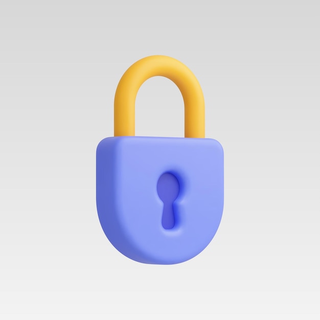 3d Realistic Locked Padlock vector illustration