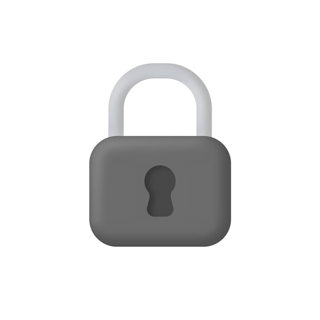 3d Realistic Locked padlock vector illustration