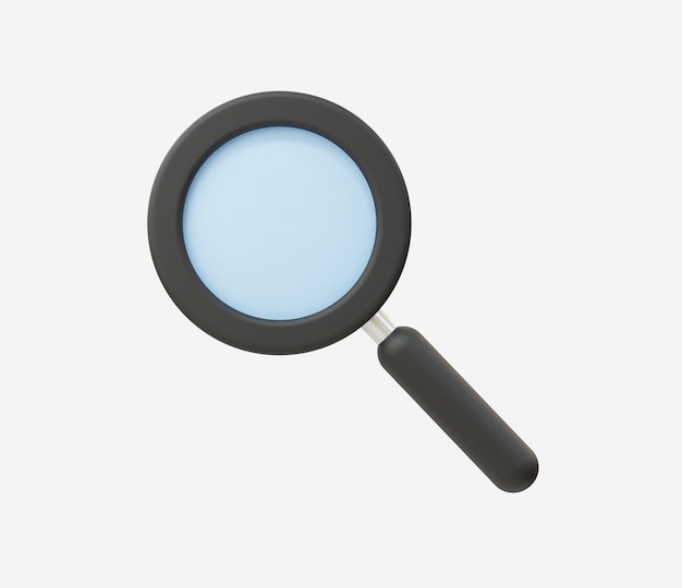 3d realistic magnifying glass vector illustration